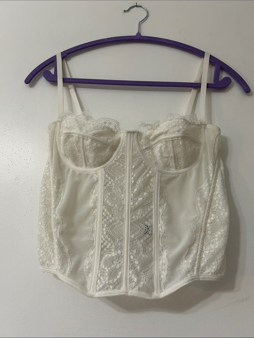 Wynque Corset White Delicate Lace Size Medium Feminine Bridal Romantic Elegant
